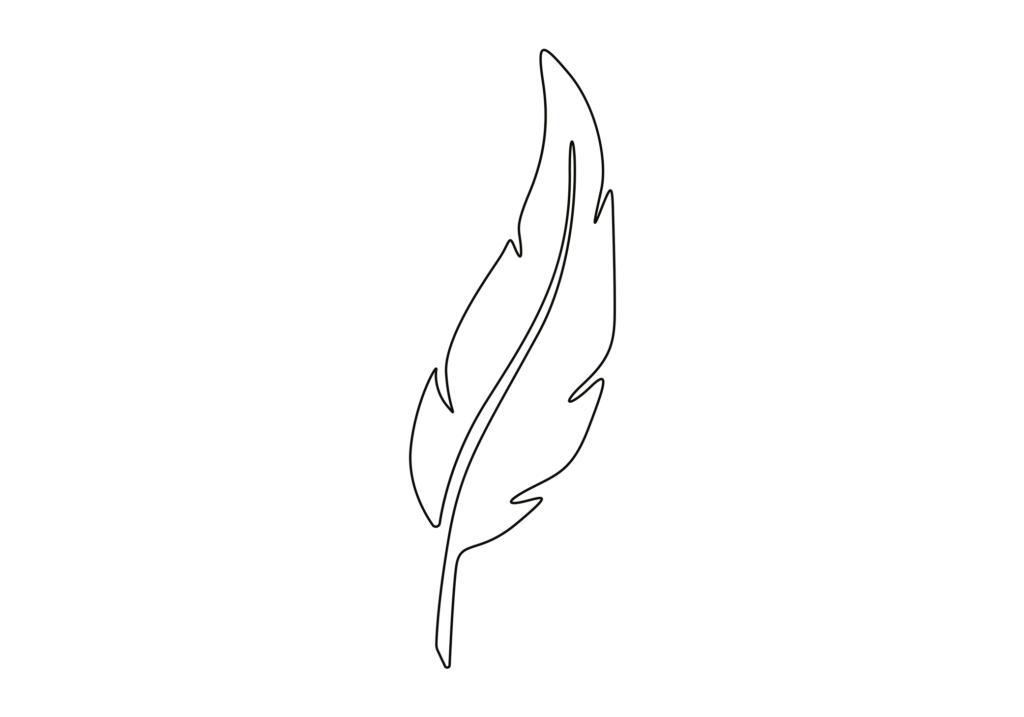 Eine Feder gezeichnet